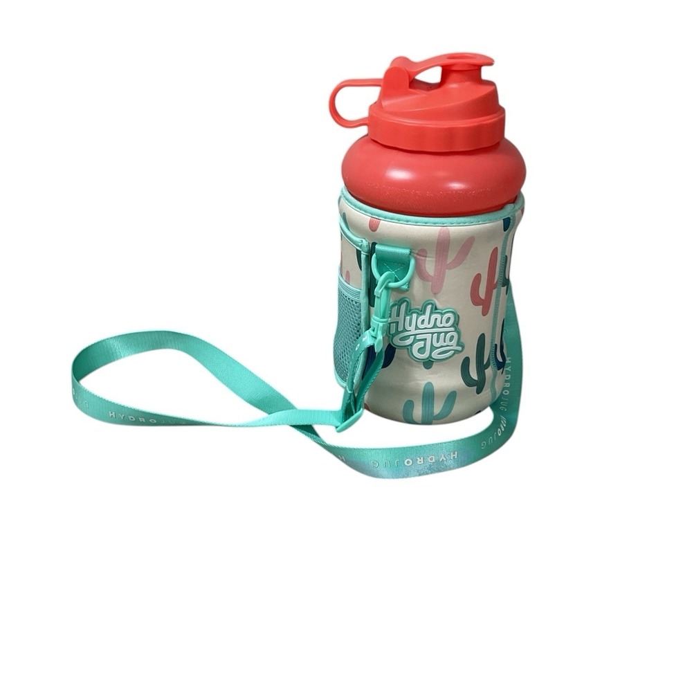 HydroJug 73oz Coral Water Bottle‎ With Cactus Sleeve, Carrying Strap, Straw